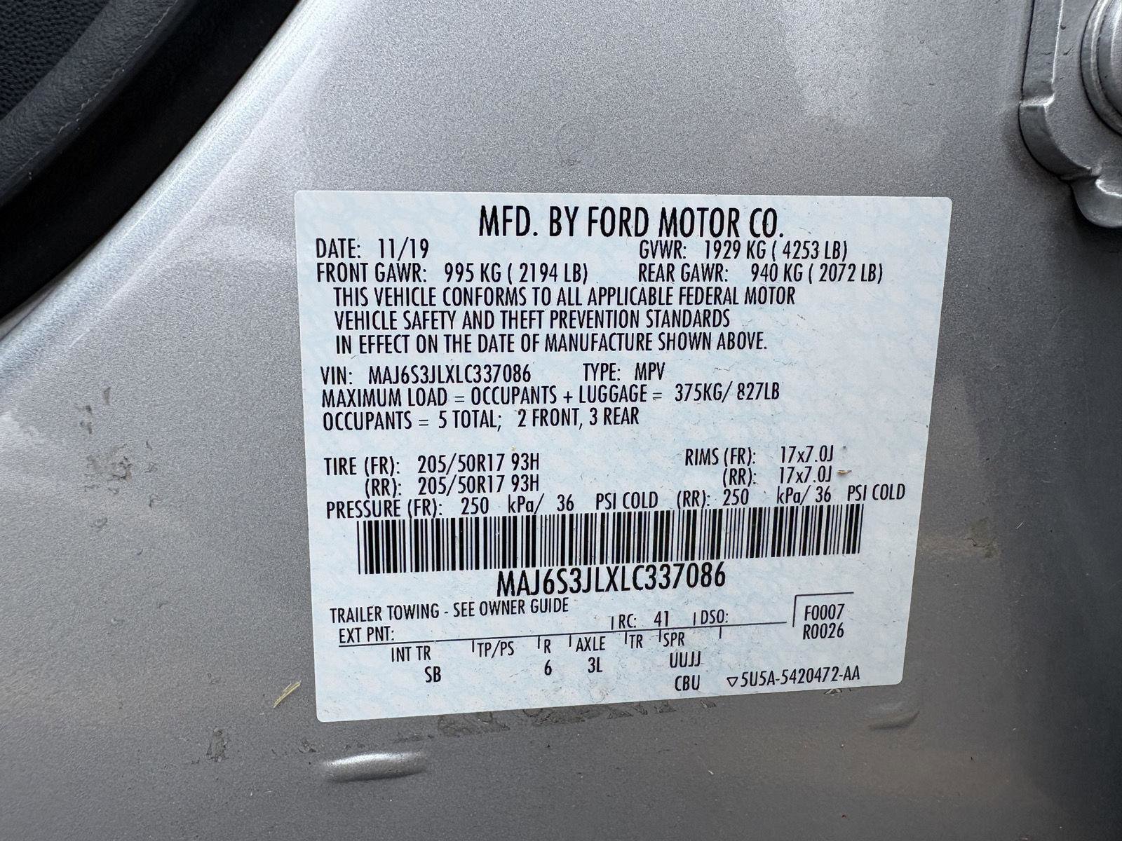 Certified 2020 Ford EcoSport SES w/ SES Black Appearance Package image 17