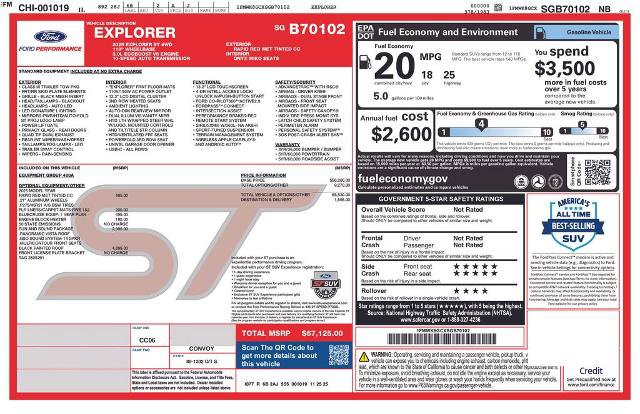Certified 2025 Ford Explorer ST w/ Sun And Sound Package AWD/4WD image 28