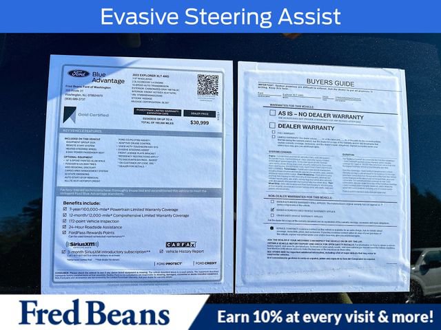 Certified 2022 Ford Explorer XLT w/ Equipment Group 202A image 38