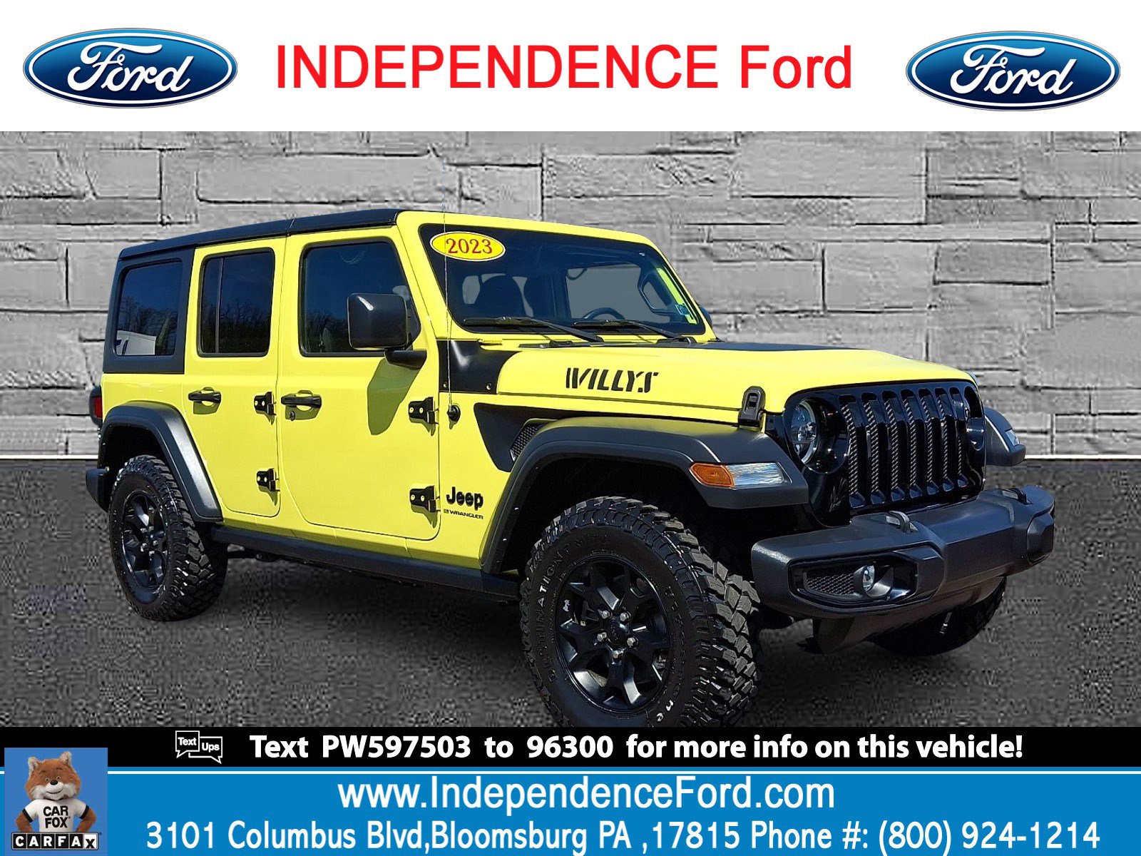 Used 2023 Jeep Wrangler Willys AWD/4WD image 1