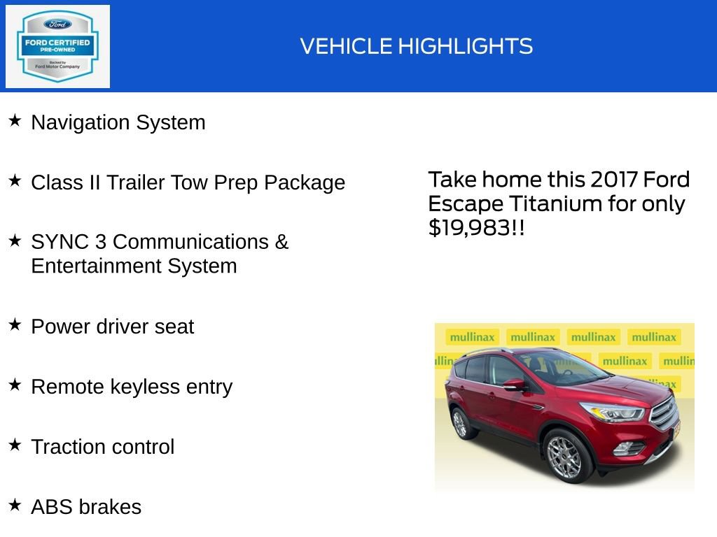 Certified 2017 Ford Escape Titanium AWD/4WD image 18