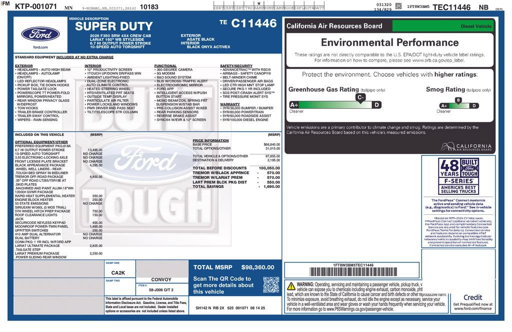 Certified 2026 Ford F350 Lariat w/ Tremor Off-Road Package AWD/4WD image 25