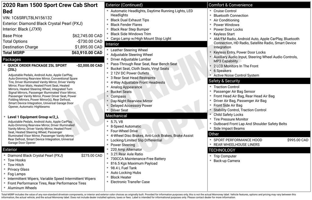Used 2020 RAM 1500 Sport AWD/4WD image 43