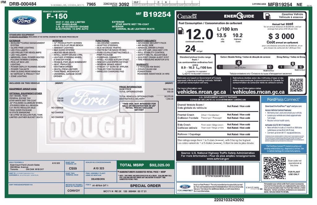 Certified 2021 Ford F150 Limited AWD/4WD image 37
