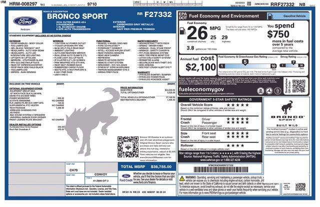 Certified 2024 Ford Bronco Sport Outer Banks w/ Tech Package AWD/4WD image 30