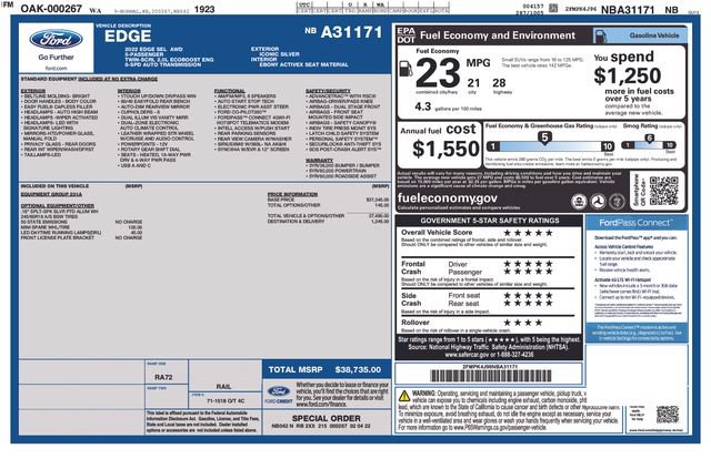 Certified 2022 Ford Edge SEL AWD/4WD image 13