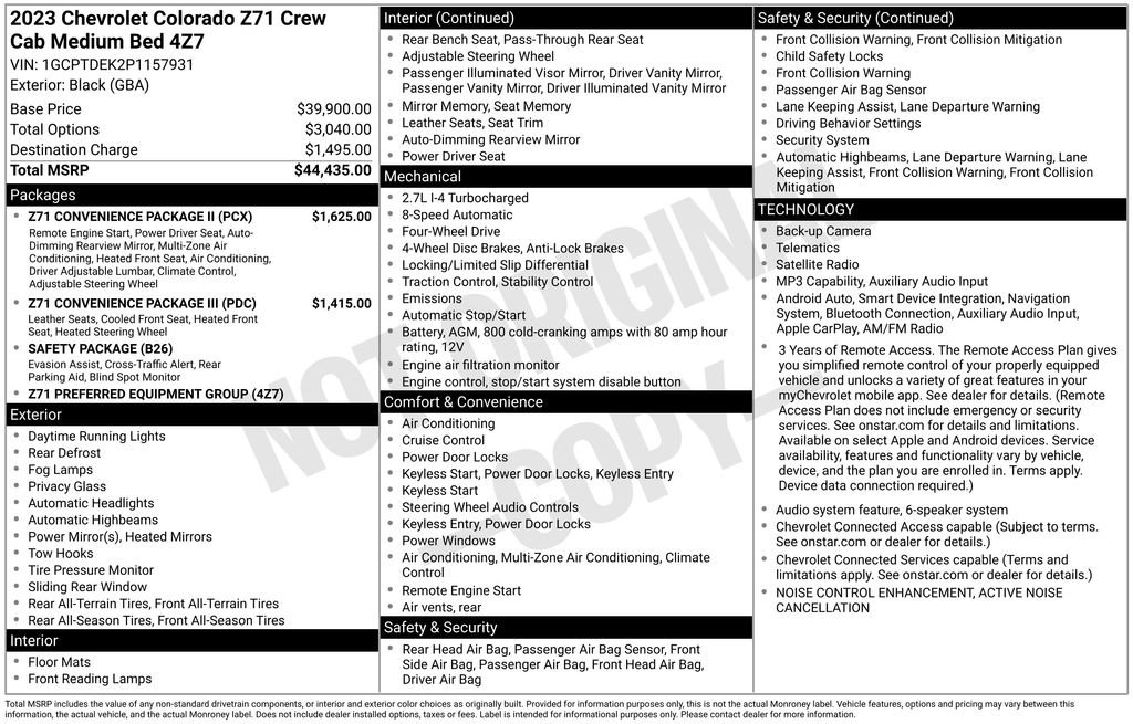 Used 2023 Chevrolet Colorado Z71 w/ Z71 Convenience Package 2 AWD/4WD image 7