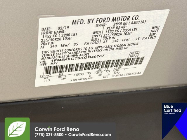 Certified 2019 Ford Explorer Sport AWD/4WD image 35