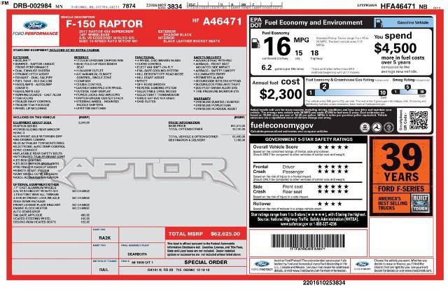 Certified 2017 Ford F150 Raptor w/ Equipment Group 802A Luxury AWD/4WD image 5