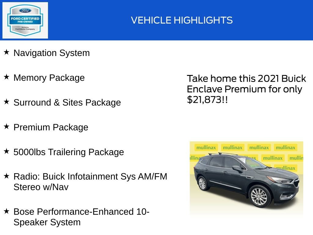 Used 2021 Buick Enclave Premium w/ Surround and Sites Package image 18