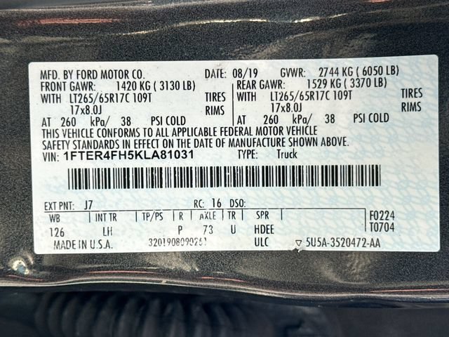 Certified 2019 Ford Ranger XLT w/ Equipment Group 302A Luxury AWD/4WD image 40
