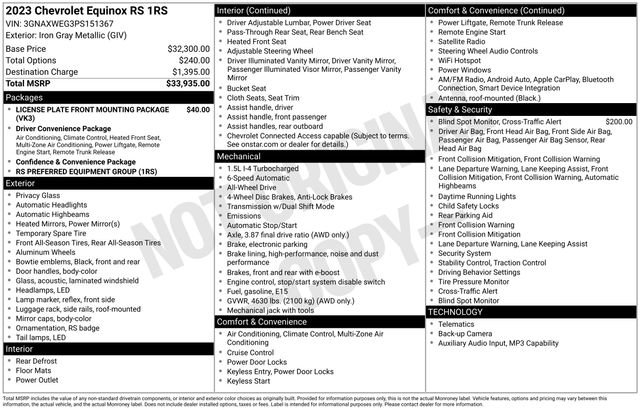 Used 2023 Chevrolet Equinox RS AWD/4WD image 27