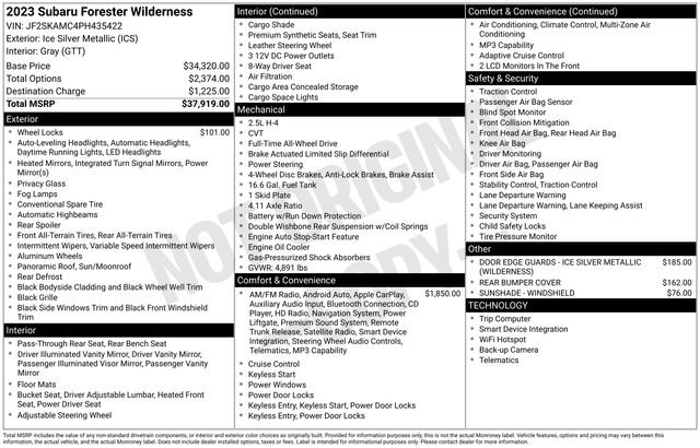 Used 2023 Subaru Forester Wilderness AWD/4WD image 3