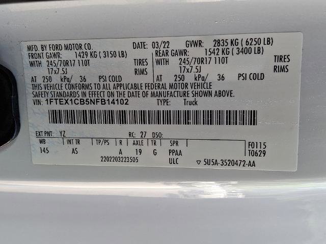 Certified 2022 Ford F150 XL w/ Equipment Group 101A High RWD image 28