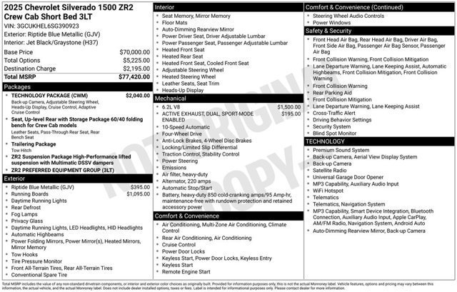 Used 2025 Chevrolet Silverado 1500 ZR2 w/ Technology Package image 12