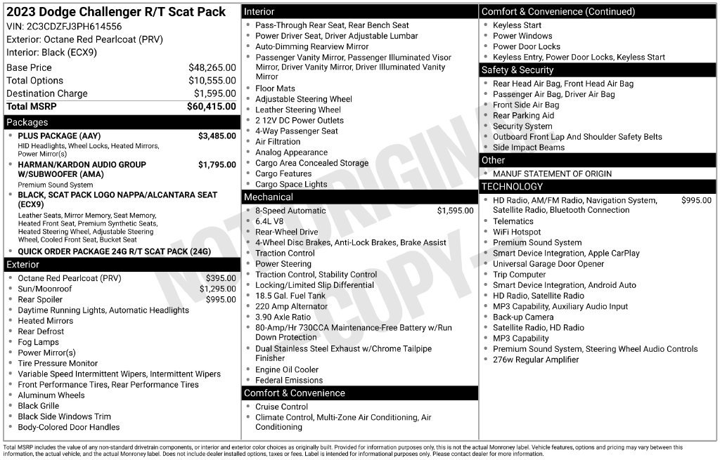 Used 2023 Dodge Challenger R/T Scat Pack w/ Plus Package RWD image 35