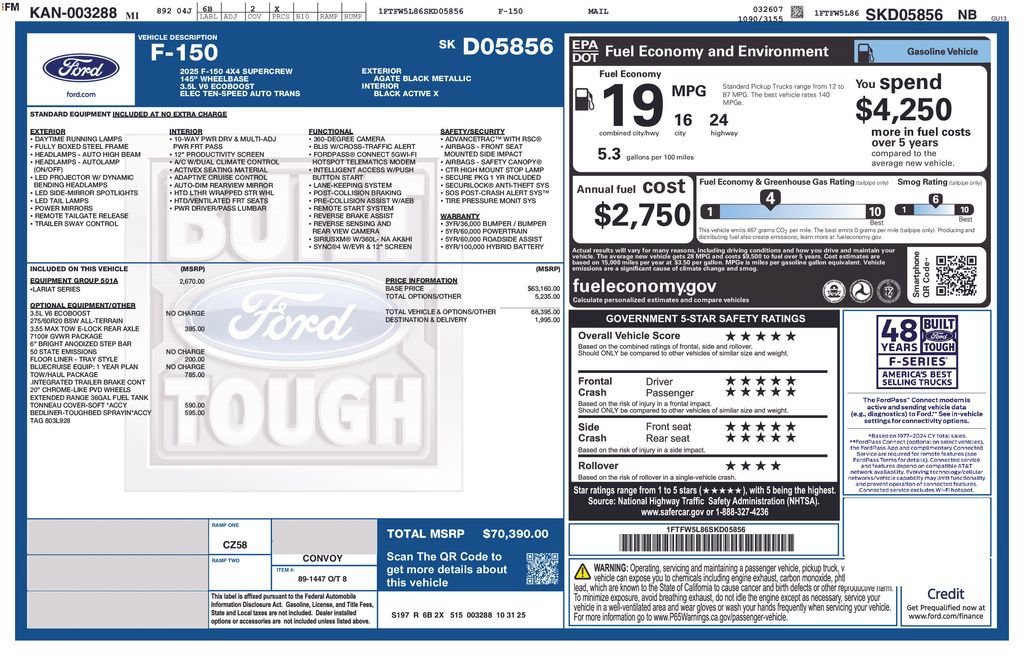 Certified 2025 Ford F150 Lariat w/ Equipment Group 501A Mid AWD/4WD image 12