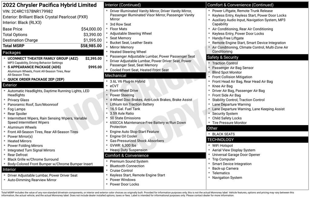 Used 2022 Chrysler Pacifica Limited w/ Uconnect Theater Family Group FWD image 12