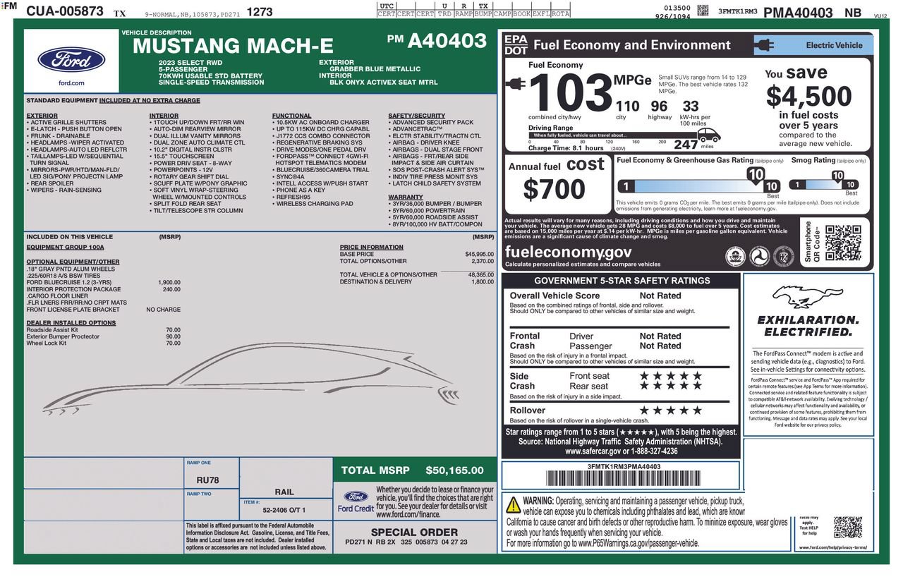 Certified 2023 Ford Mustang Mach-E Select RWD image 46