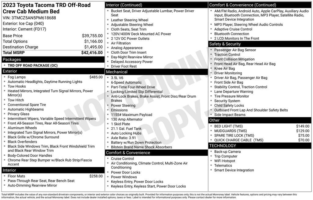 Used 2023 Toyota Tacoma TRD Off-Road image 33
