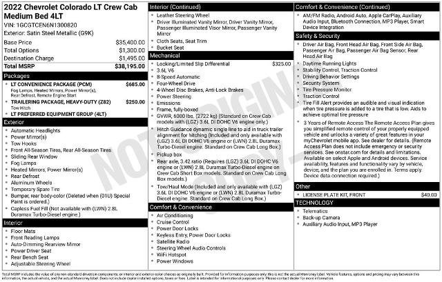 Used 2022 Chevrolet Colorado LT w/ LT Convenience Package image 20