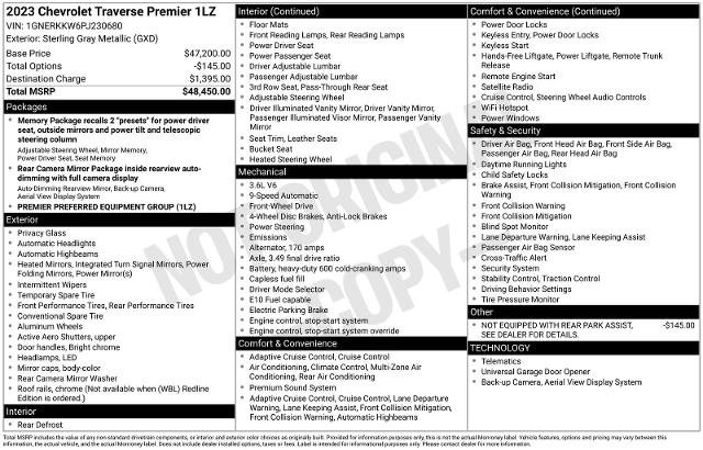 Used 2023 Chevrolet Traverse Premier FWD image 14