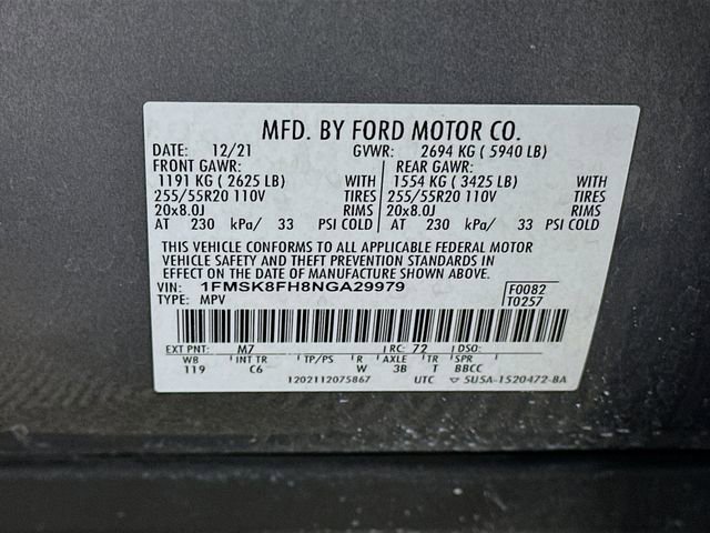 Certified 2022 Ford Explorer Limited w/ Equipment Group 301A image 28
