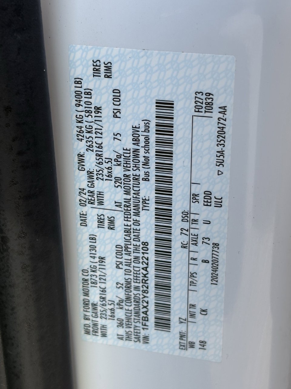 Certified 2024 Ford Transit 350 XLT RWD image 28
