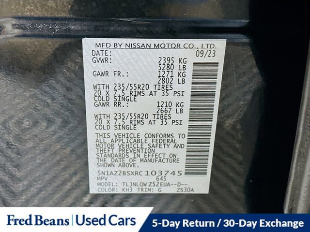 Used 2024 Nissan Murano SV w/ SV Midnight Edition Package image 35