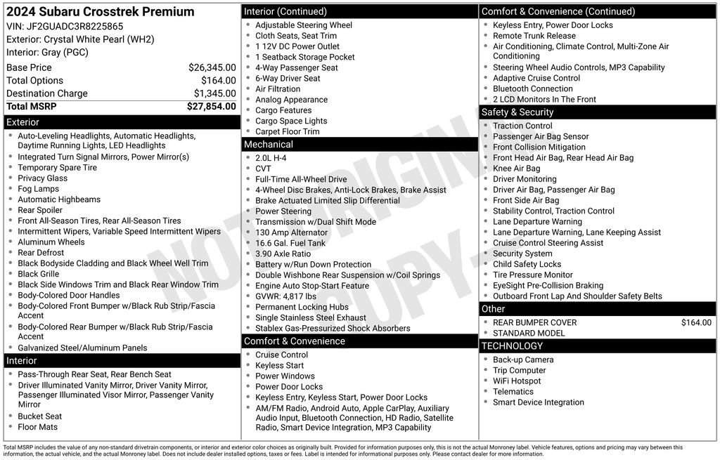 Used 2024 Subaru Crosstrek 2.0i Premium image 33