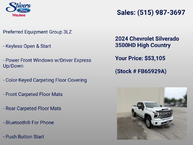 Used 2024 Chevrolet Silverado 3500 High Country w/ Technology Package AWD/4WD image 16