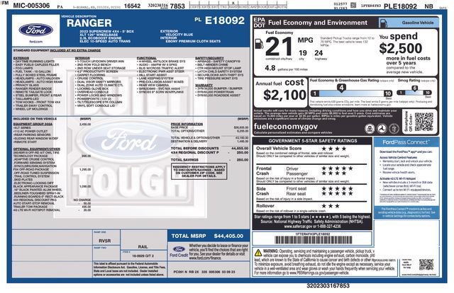 Certified 2023 Ford Ranger XLT w/ Equipment Group 302A High AWD/4WD image 3