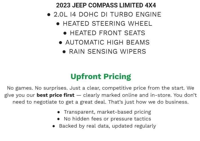 Used 2023 Jeep Compass Limited AWD/4WD image 2