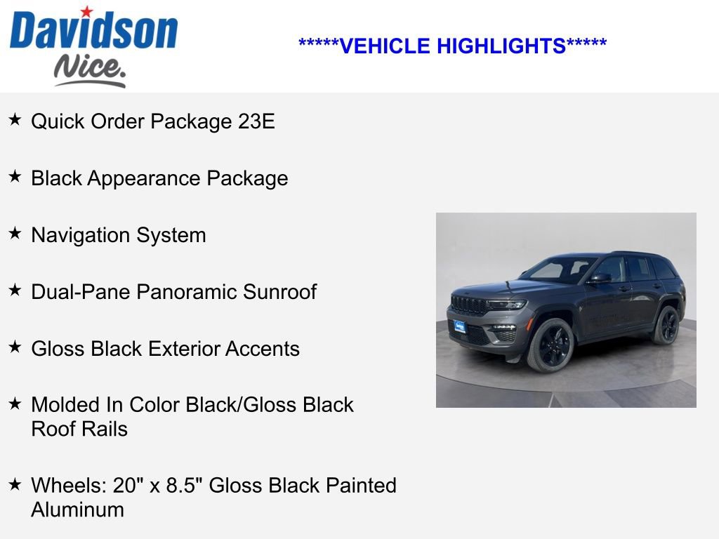 Used 2023 Jeep Grand Cherokee Limited w/ Black Appearance Package AWD/4WD image 4