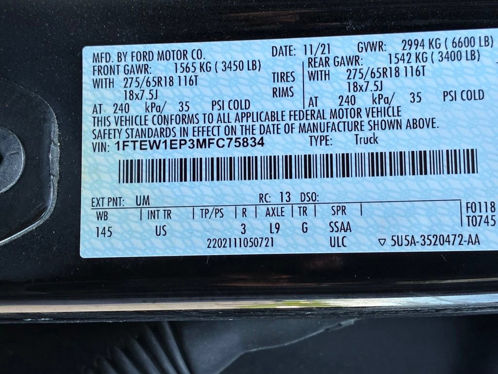 Certified 2021 Ford F150 XLT w/ Equipment Group 302A High AWD/4WD image 64