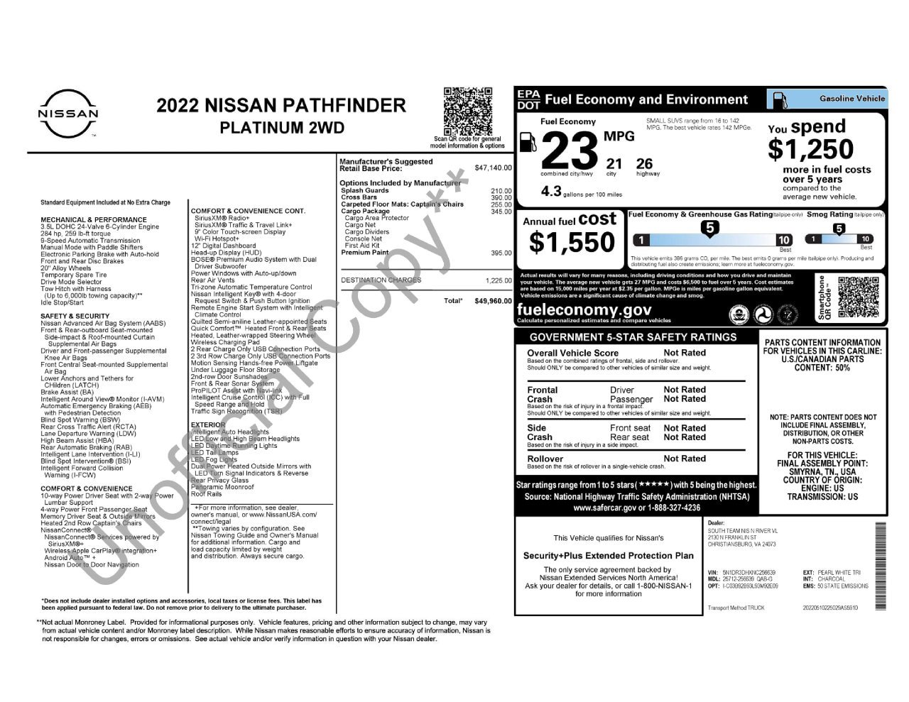 Used 2022 Nissan Pathfinder Platinum w/ Cargo Package FWD image 35