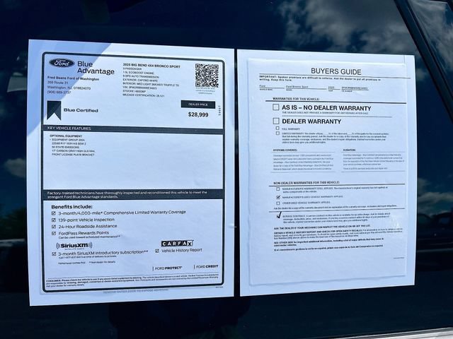 Certified 2025 Ford Bronco Sport Big Bend AWD/4WD image 39