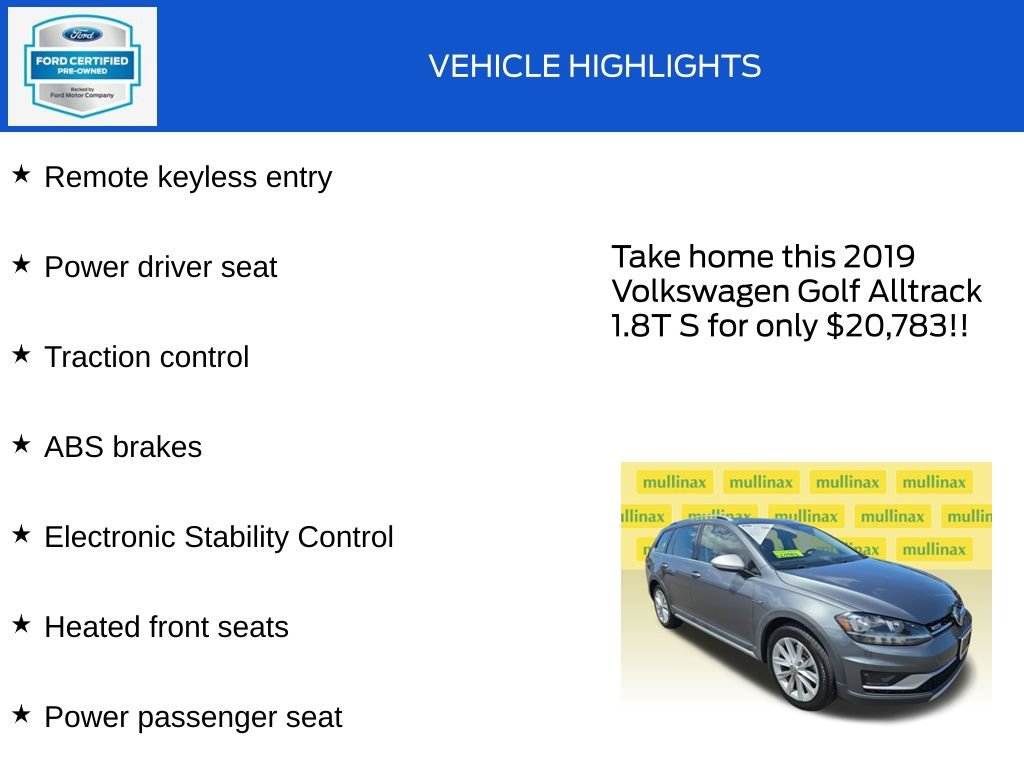Used 2019 Volkswagen Golf Alltrack S AWD/4WD image 17