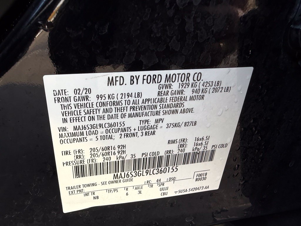 Certified 2020 Ford EcoSport SE w/ SE Convenience Package AWD/4WD image 41