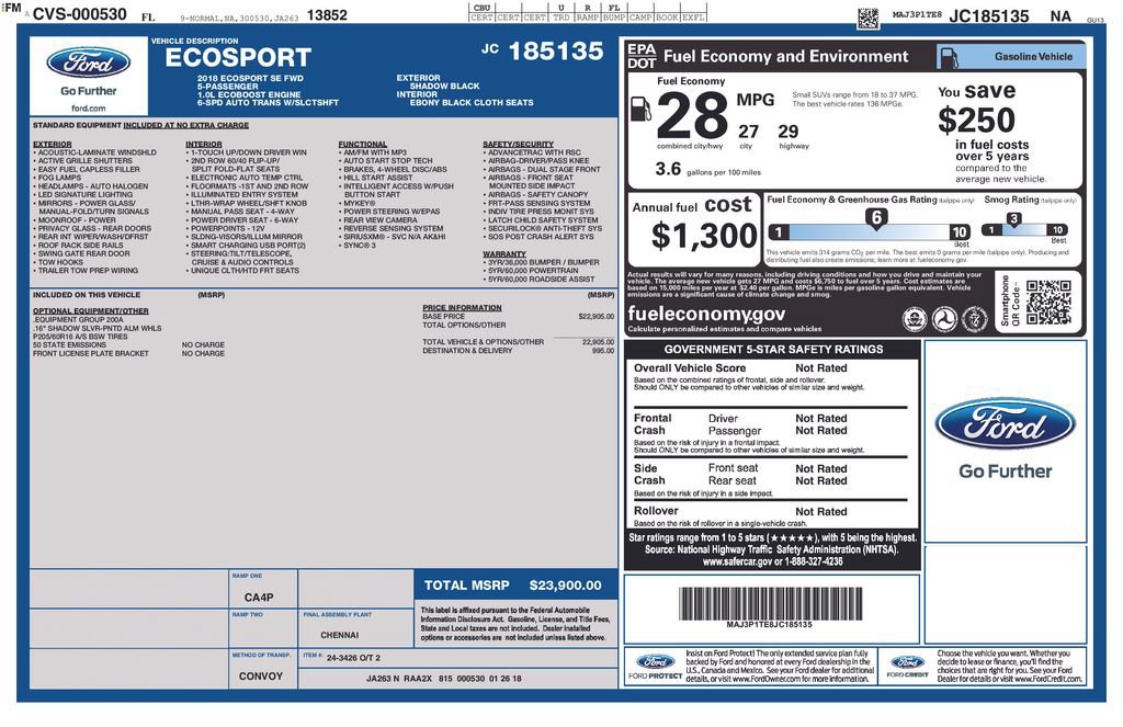 Certified 2018 Ford EcoSport SE FWD image 5