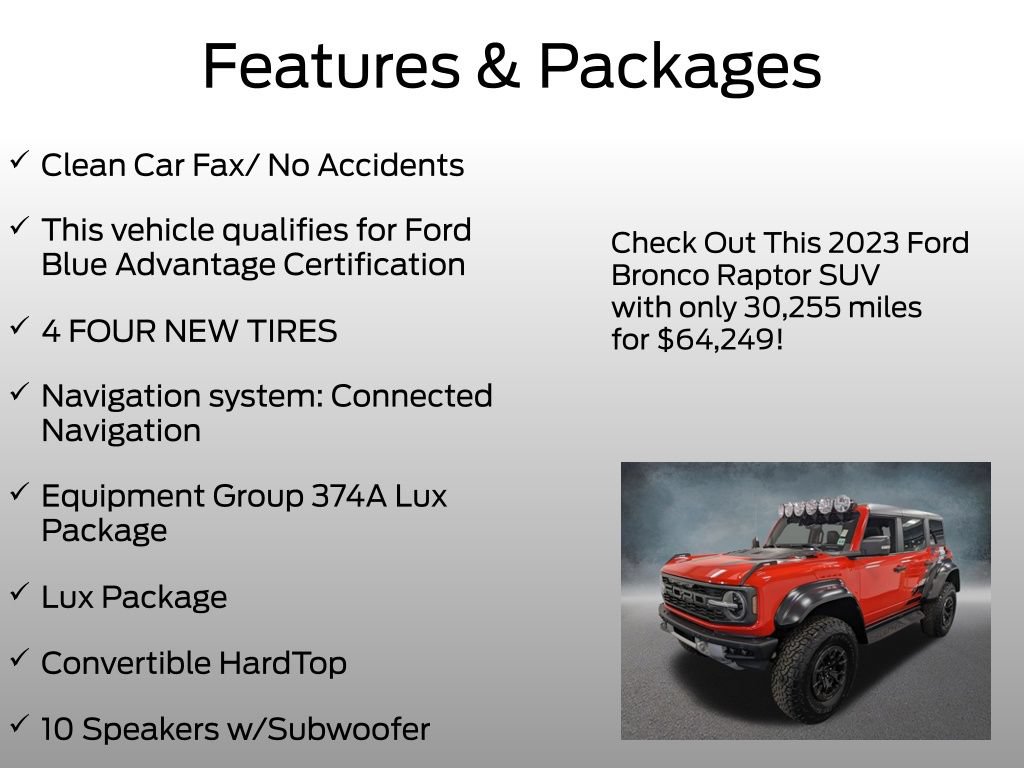 Certified 2023 Ford Bronco Raptor AWD/4WD image 4