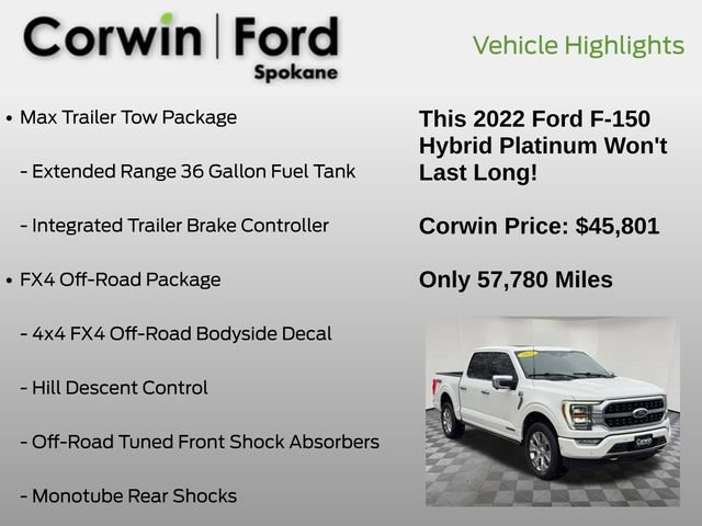 Certified 2022 Ford F150 Platinum w/ Equipment Group 701A High image 13