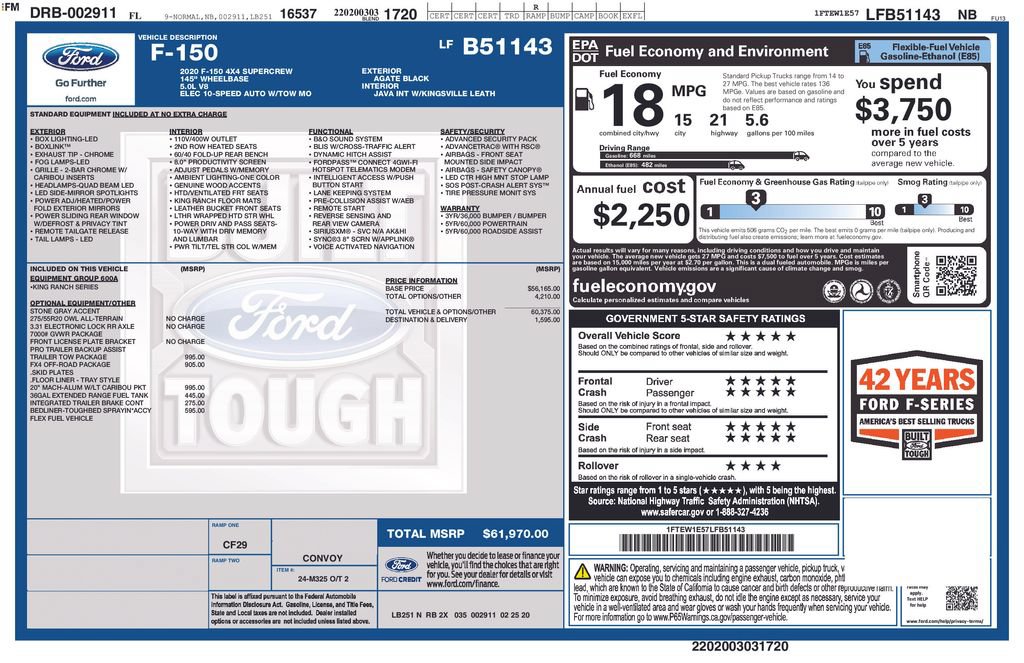 Certified 2020 Ford F150 King Ranch w/ Trailer Tow Package AWD/4WD image 3