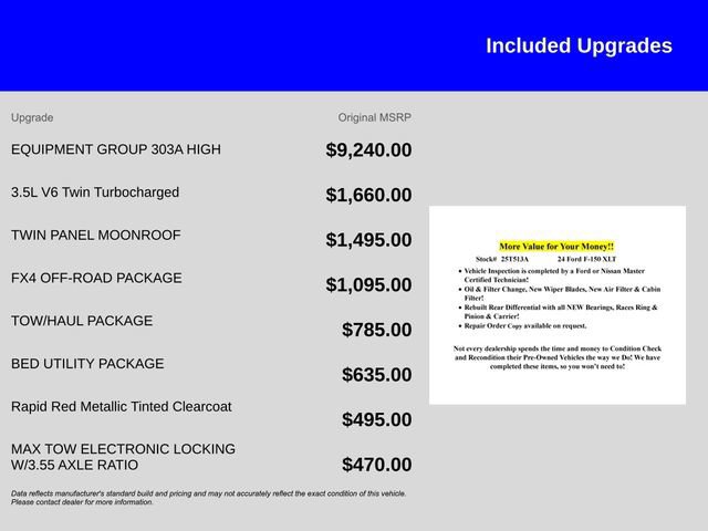 Certified 2024 Ford F150 XLT w/ Equipment Group 303A High image 13