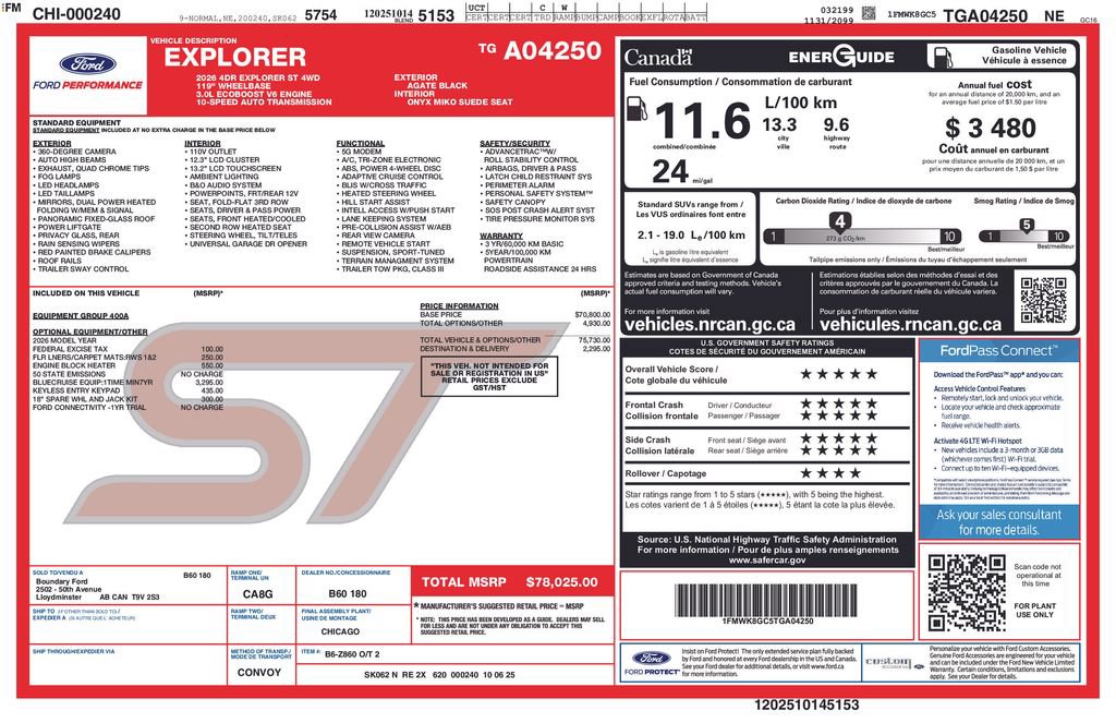 Certified 2026 Ford Explorer ST AWD/4WD image 51