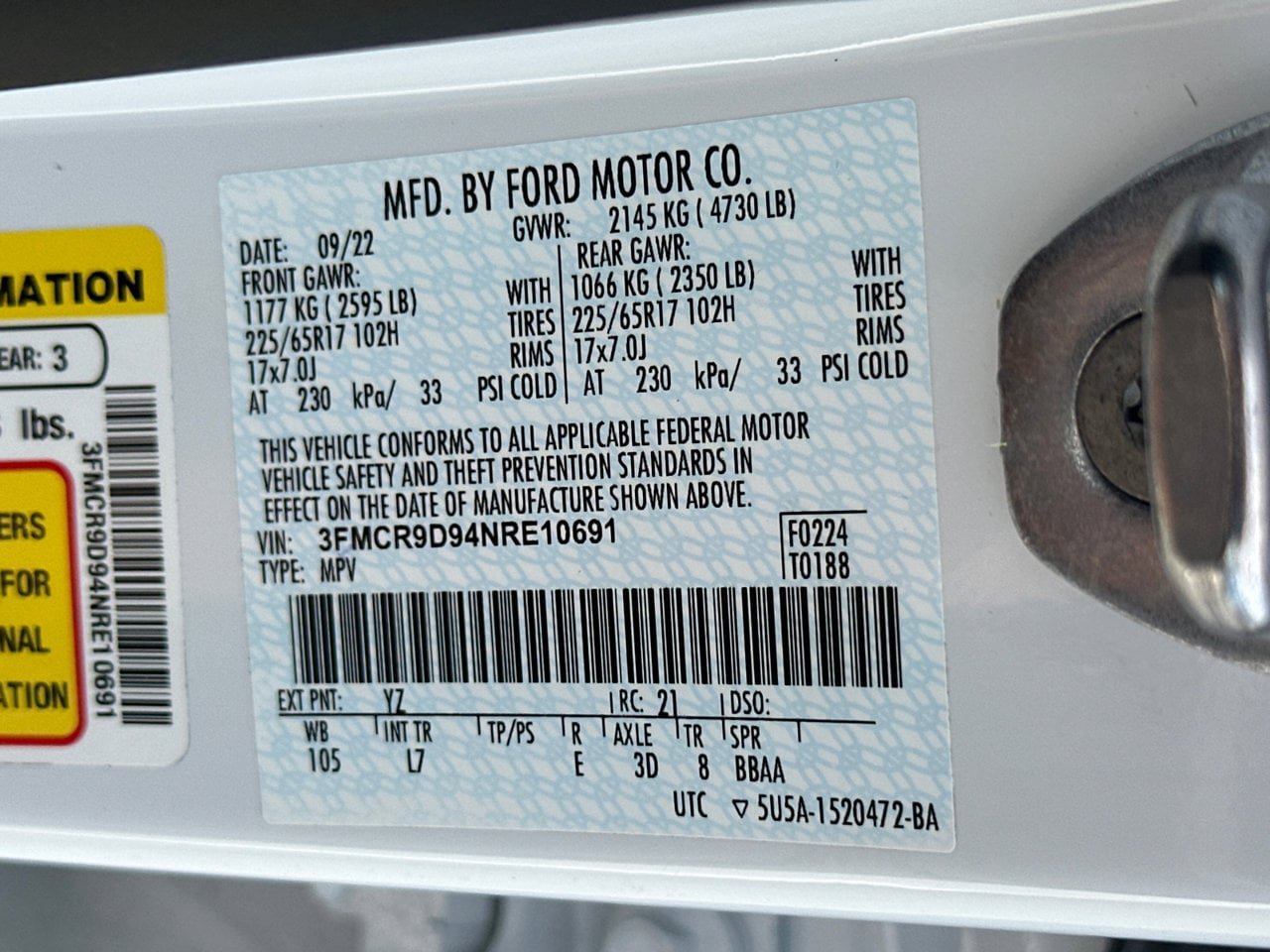 Certified 2022 Ford Bronco Sport Badlands AWD/4WD image 34