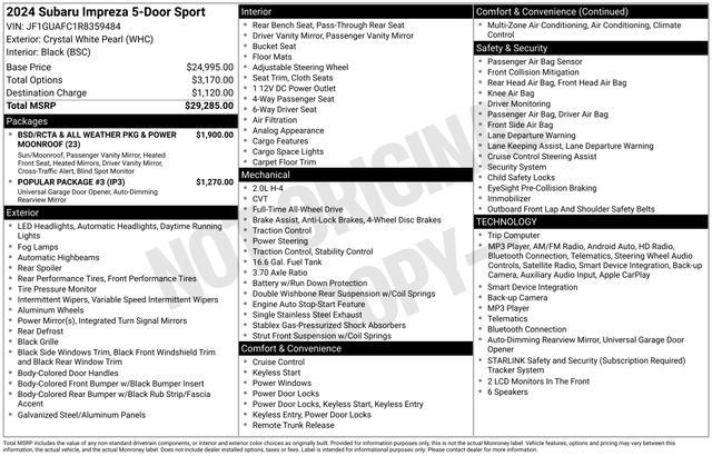 Used 2024 Subaru Impreza 2.0i Sport AWD/4WD image 4
