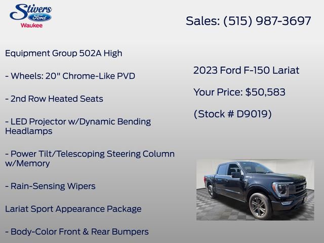 Certified 2023 Ford F150 Lariat w/ Equipment Group 502A High AWD/4WD image 16