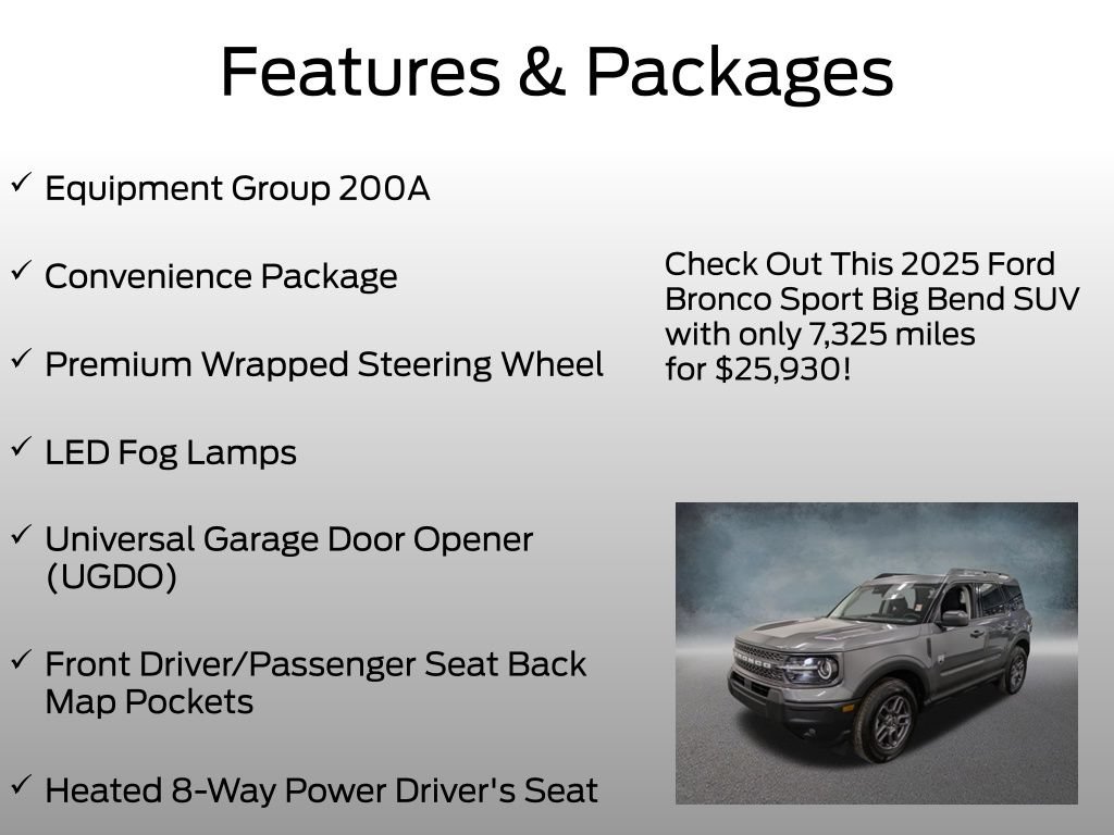 Certified 2025 Ford Bronco Sport Big Bend w/ Convenience Package AWD/4WD image 4