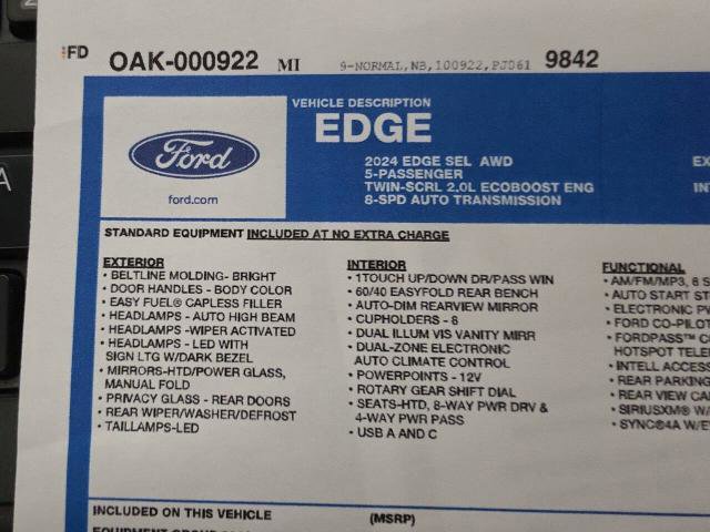 Certified 2024 Ford Edge SEL w/ Convenience Package AWD/4WD image 27